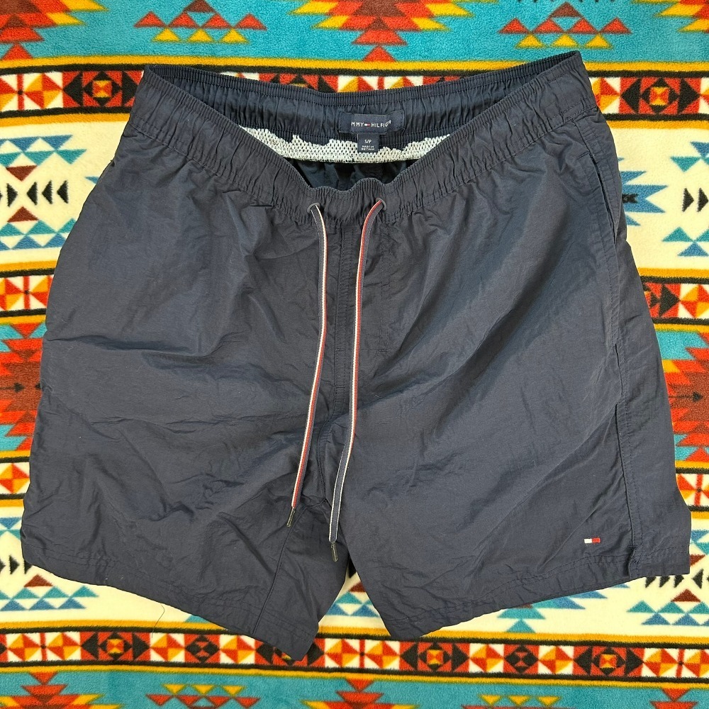 Tommy Hilfiger‎ Swim Trunks Shorts Elastic Waist Drawstring Navy S